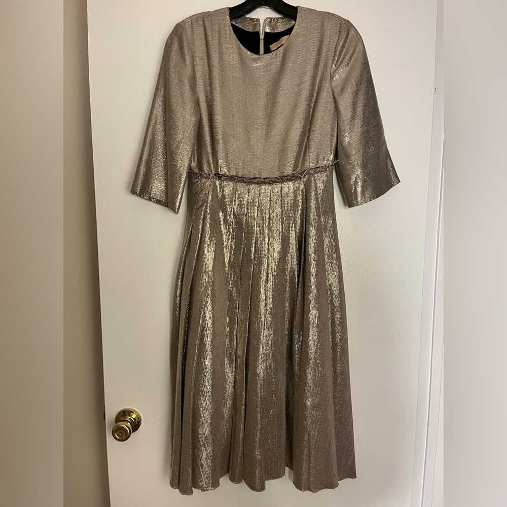 One of a Kind Brock Collection Gold midi dress size 4